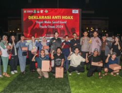 Kawal Pemilu Damai 2024, Polrestro Tangerang Kota Gelar Deklarasi Anti Hoax Pegiat Media Sosial