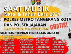 Warga Mudik Nataru 2023-2024, Bisa Titip Kendaraan Secara Gratis di Polres Metro Tangerang dan Kantor Polsek