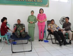 HUT Persit Kartika Chandra Kirana ke-78, Personel dan Bhayangkari Polres Bengkulu Utara Ikut Donor Darah