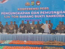 Ditresnarkoba Polda Metro Jaya Musnahkan 1,14 Ton Narkoba Senilai Rp1,13 Triliun