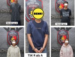 Resmob Polda Metro Jaya dalam Sehari Ringkus 5 Pelaku Kasus Kekerasan di Bekasi
